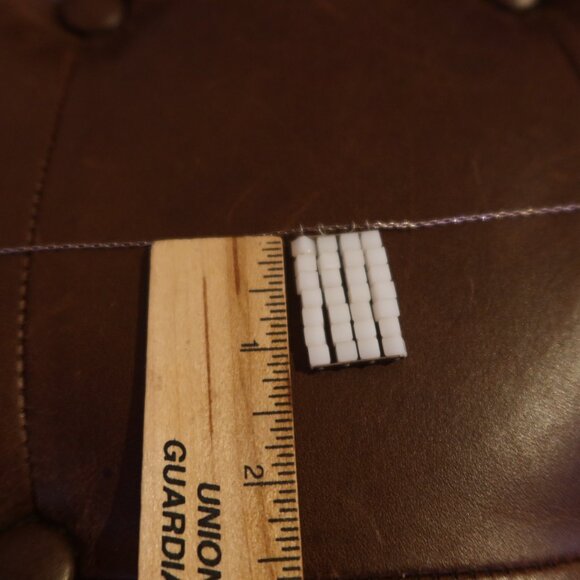 White square bead and sterling silver Sherzada necklace pendant 14.5"-17.5" - Picture 11 of 16